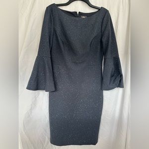 Vince Camuto size 10 metallic bell sleeve sheath dress